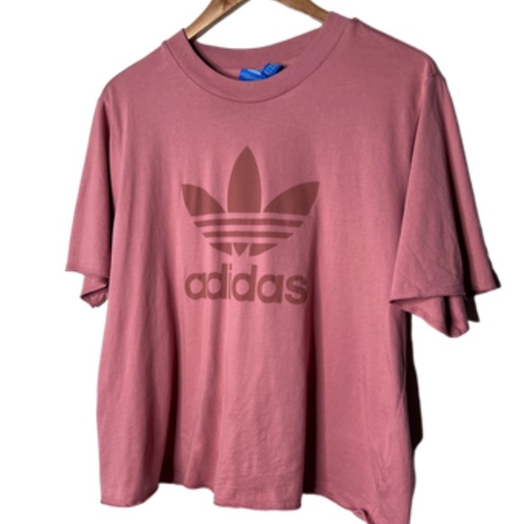 adidas Other - Pink Adidas Cropped Boxy Short Sleeve Logo T-Shirt